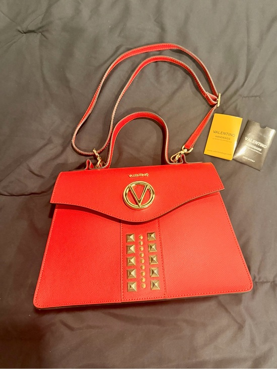Valentino Handbags - AUTHENTIC Valentino Red Leather Top-Handle Satchel with Stud Accents NWT